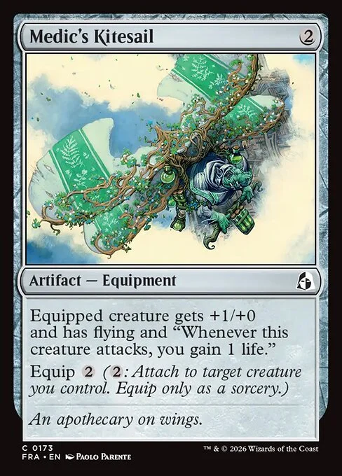 Medic's Kitesail, original Magic card illustrated by Paolo Parente