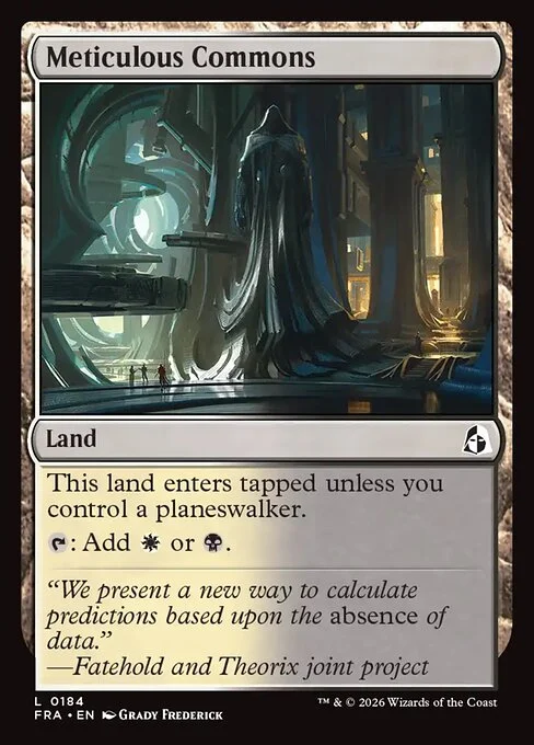 Meticulous Commons, original Magic card illustrated by Grady Frederick