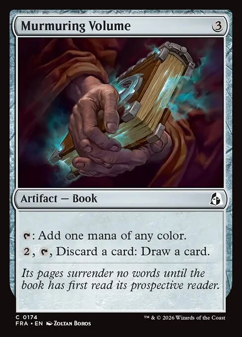 Murmuring Volume, original Magic card illustrated by Zoltan Boros