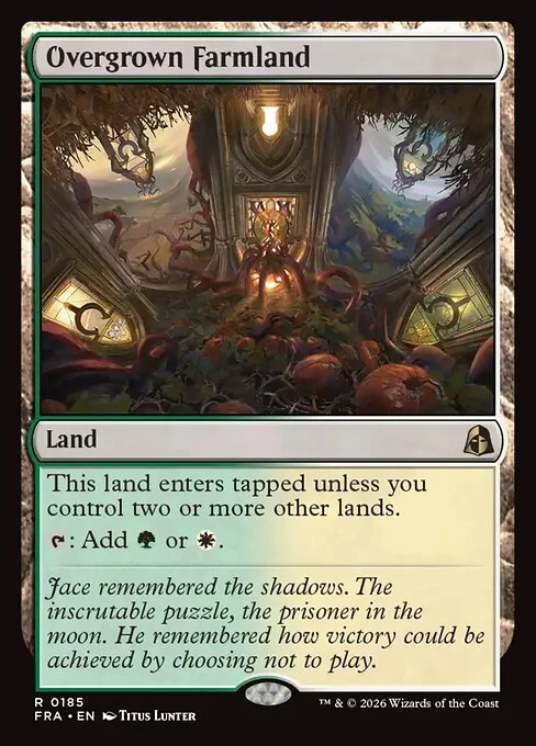 Overgrown Farmland, original Magic card illustrated by Titus Lunter