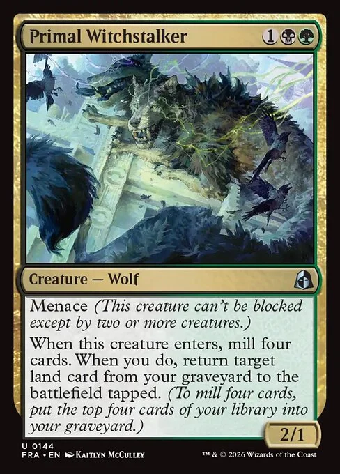 Primal Witchstalker, original Magic card illustrated by Kaitlyn McCulley