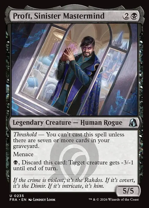 Proft, Sinister Mastermind, original Magic card illustrated by Lindsey Look
