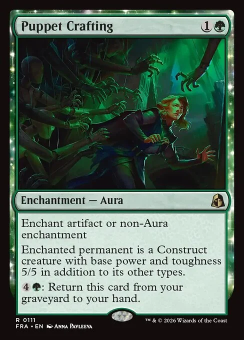 Puppet Crafting, original Magic card illustrated by Anna Pavleeva