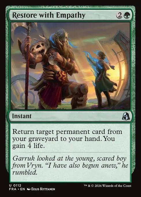 Restore with Empathy, original Magic card illustrated by Eelis Kyttanen