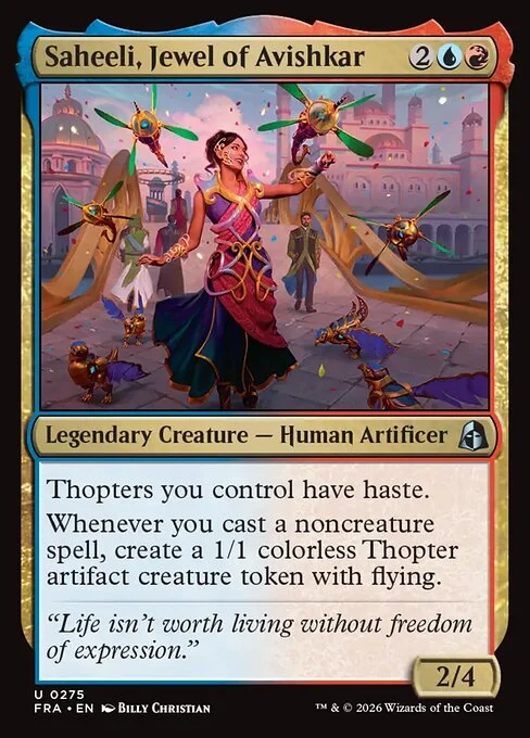 Saheeli, Jewel of Avishkar, original Magic card illustrated by Billy Christian