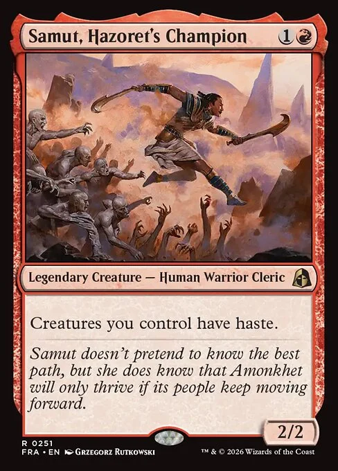 Samut, Hazoret's Champion, original Magic card illustrated by Grzegorz Rutkowski