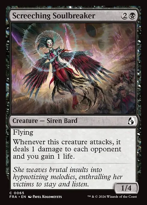 Screeching Soulbreaker, original Magic card illustrated by Pavel Kolomeyets