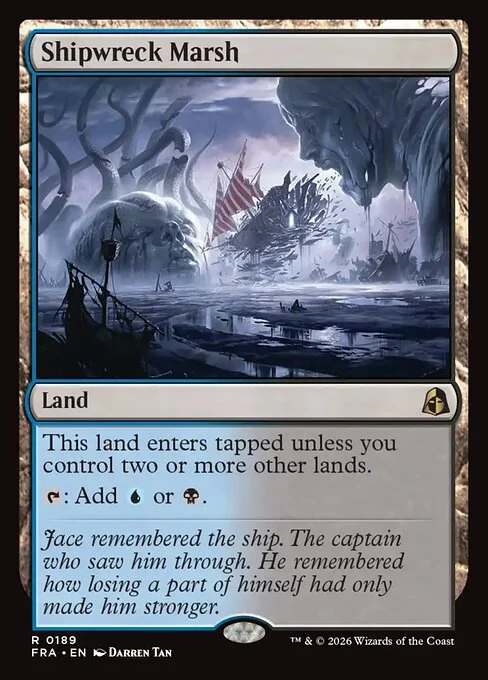 Shipwreck Marsh, original Magic card illustrated by Darren Tan
