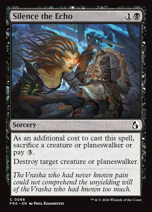 Silence the Echo, original Magic card illustrated by Pavel Kolomeyets