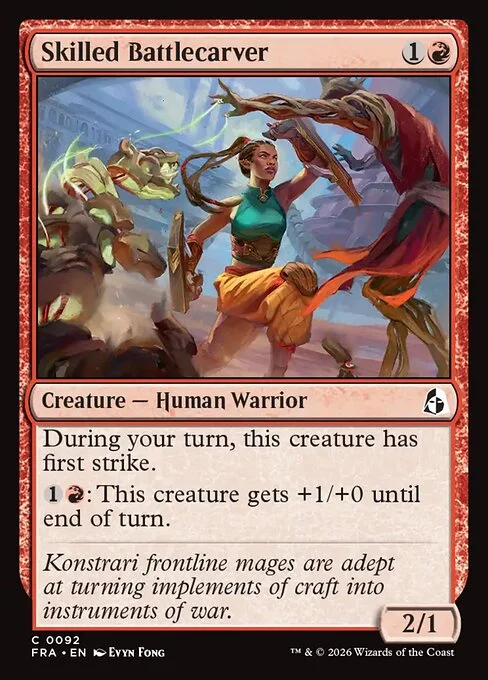 Skilled Battlecarver, original Magic card illustrated by Evyn Fong