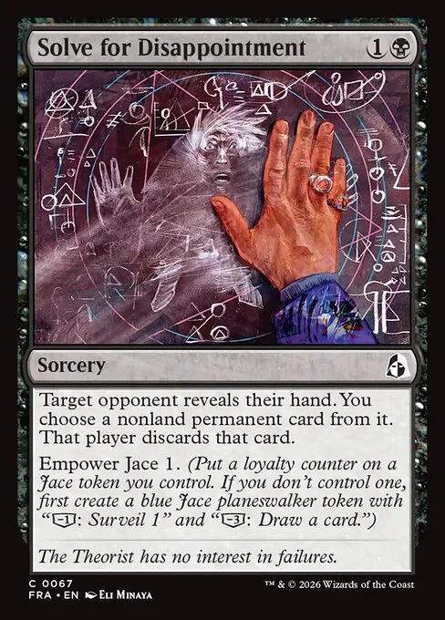 Solve for Disappointment, original Magic card illustrated by Eli Minaya