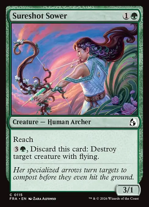 Sureshot Sower, original Magic card illustrated by Zara Alfonso