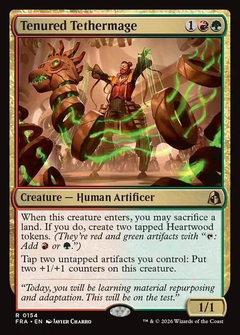 Tenured Tethermage, original Magic card illustrated by Javier Charro
