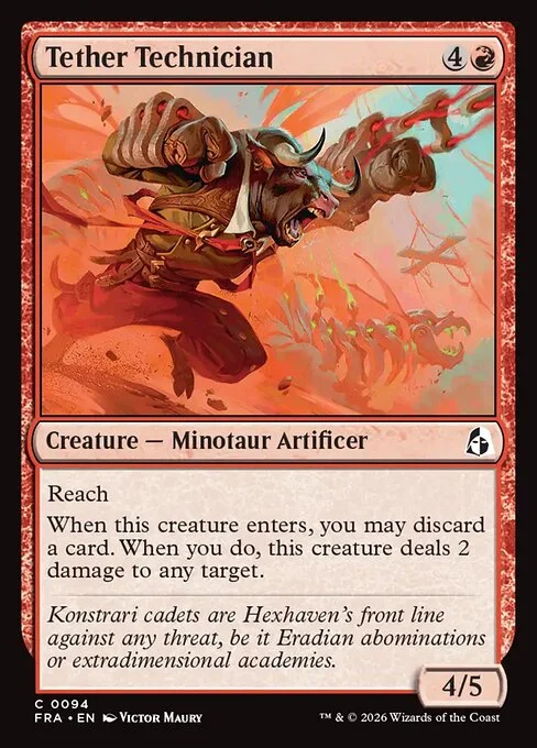 Tether Technician, original Magic card illustrated by Victor Maury
