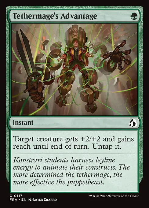Tethermage's Advantage, original Magic card illustrated by Javier Charro