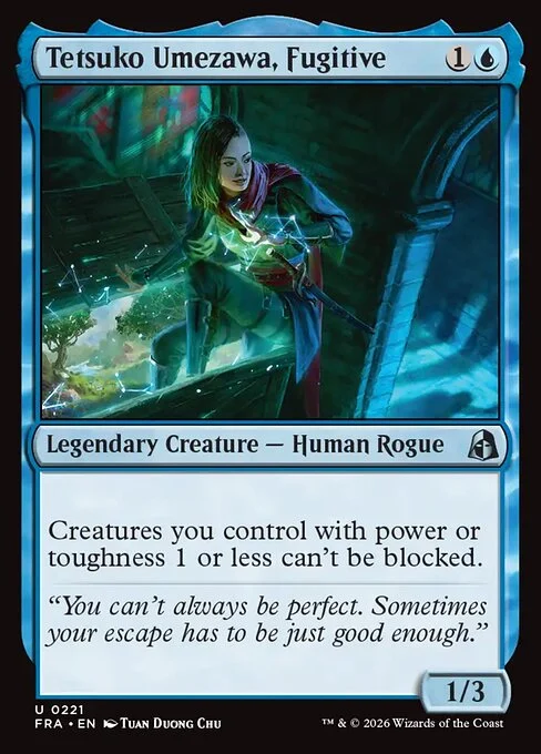 Tetsuko Umezawa, Fugitive, original Magic card illustrated by Tuan Duong Chu