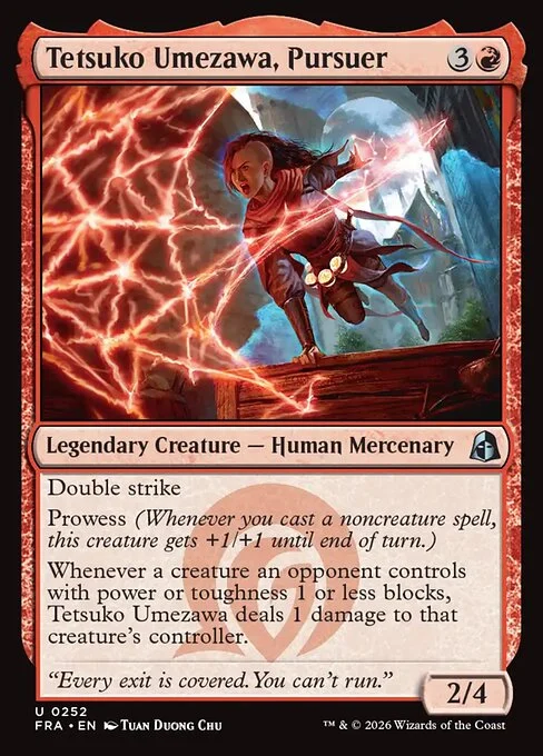 Tetsuko Umezawa, Pursuer, original Magic card illustrated by Tuan Duong Chu