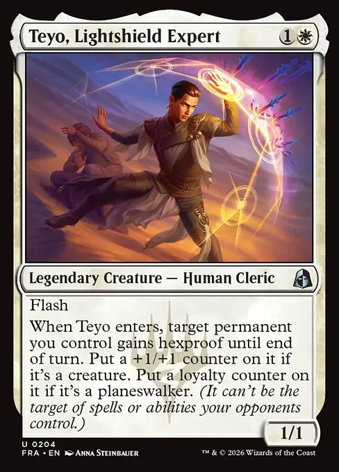 Teyo, Lightshield Expert, original Magic card illustrated by Anna Steinbauer