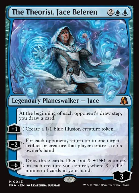 The Theorist, Jace Beleren, original Magic card illustrated by Ekaterina Burmak