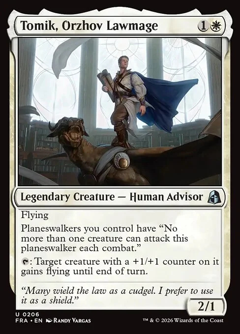 Tomik, Orzhov Lawmage, original Magic card illustrated by Randy Vargas