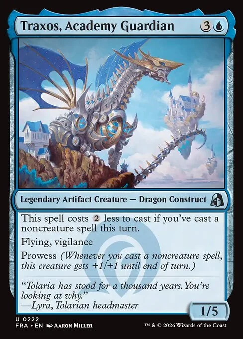 Traxos, Academy Guardian, original Magic card illustrated by Aaron Miller