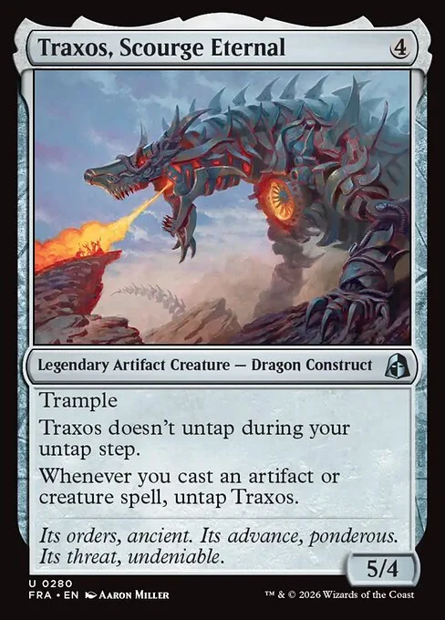 Traxos, Scourge Eternal, original Magic card illustrated by Aaron Miller