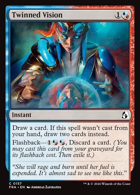 Twinned Vision, original Magic card illustrated by Andreas Zafiratos