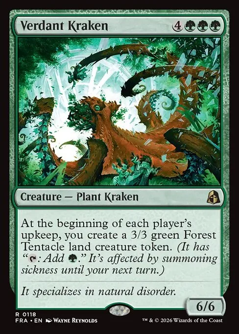 Verdant Kraken, original Magic card illustrated by Wayne Reynolds