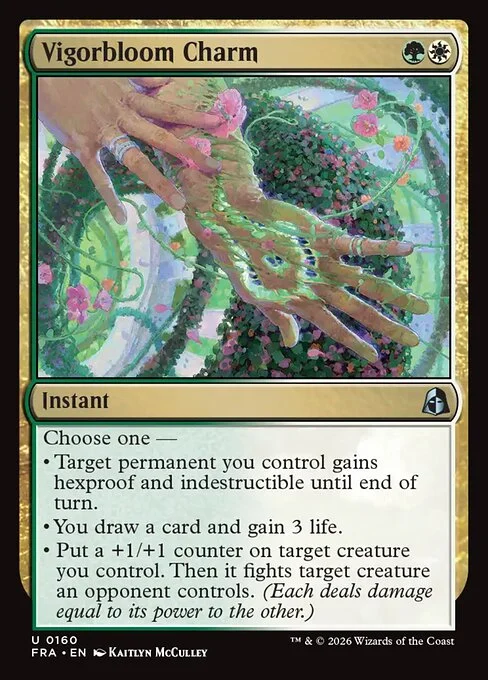 Vigorbloom Charm, original Magic card illustrated by Kaitlyn McCulley