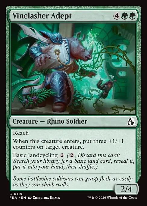 Vinelasher Adept, original Magic card illustrated by Christina Kraus