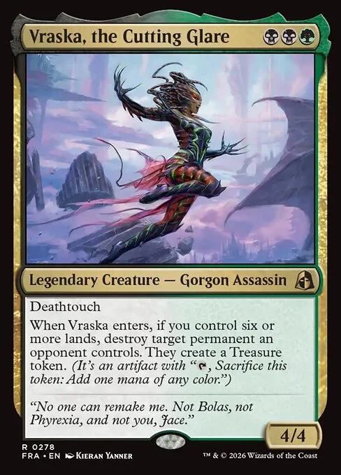 Vraska, the Cutting Glare, original Magic card illustrated by Kieran Yanner