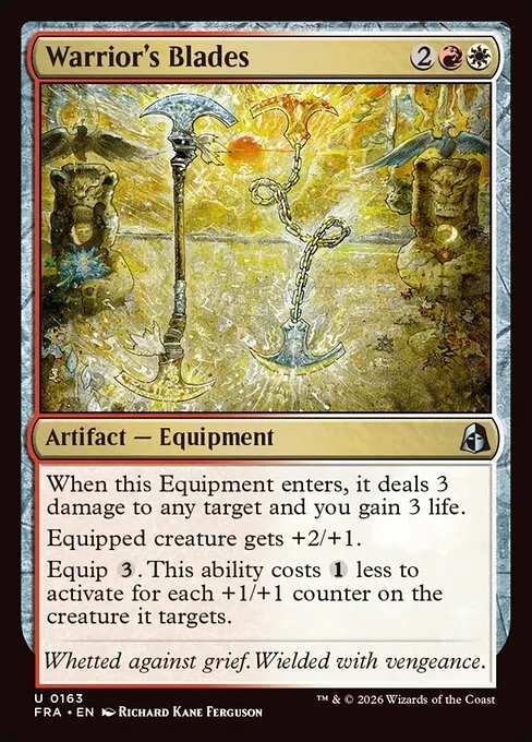 Warrior's Blades, original Magic card illustrated by Richard Kane Ferguson