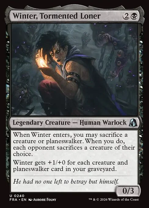 Winter, Tormented Loner, original Magic card illustrated by Aurore Folny