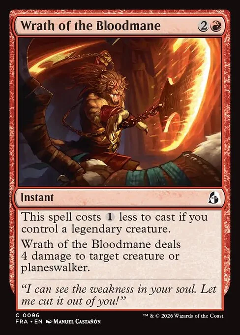 Wrath of the Bloodmane, original Magic card illustrated by Manuel Castañón