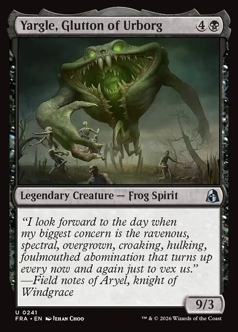 Yargle, Glutton of Urborg, original Magic card illustrated by Jehan Choo
