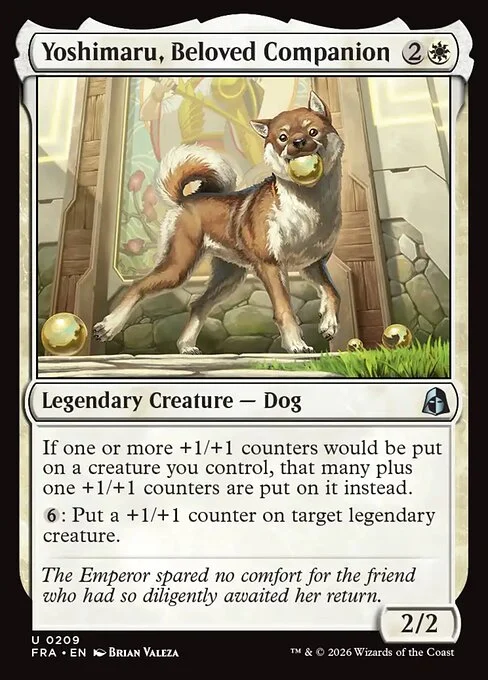 Yoshimaru, Beloved Companion, original Magic card illustrated by Brian Valeza