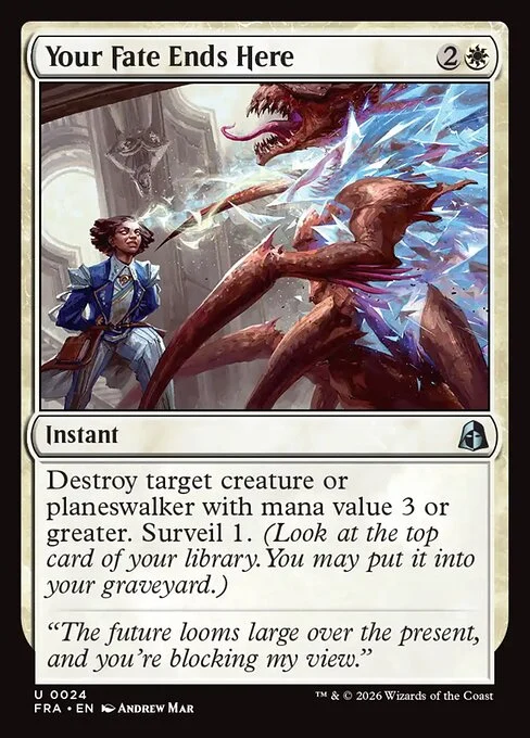 Your Fate Ends Here, original Magic card illustrated by Andrew Mar