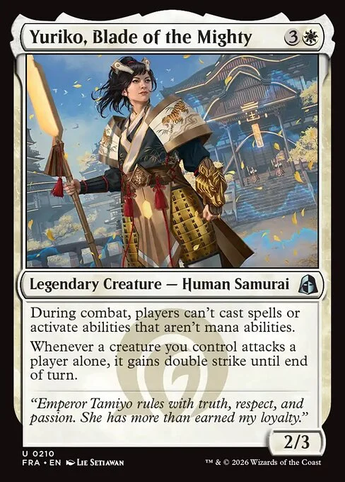 Yuriko, Blade of the Mighty, original Magic card illustrated by Lie Setiawan